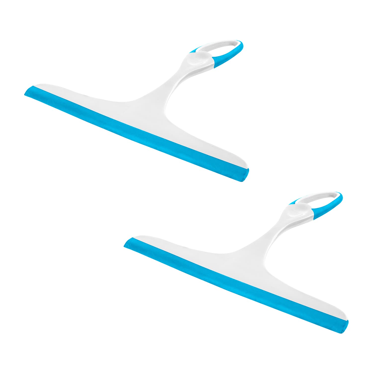 HOMESHOPA Window Squeegees, 2Pk Multi-Purpose Shower Glass Cleaning Wiper, Cleaner Scraper Washer for Mirror, Bathroom, Window, Car Windshield, Plastic Body with Rubber Blade Easy Grip Handle