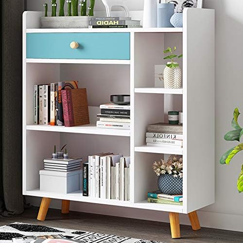 本棚 書架 3ティアウッド ルック本棚収納棚 リビングルーム 狭いベッドルーム オフィスのための簡単組み立て書棚 Color A White 居間の装飾本棚 新色