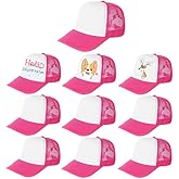Outink 10 Pack Kids Trucker Hats Boys Girls Colorful Baseball Hats Adjustable Sublimation Blank Mesh Plain Baseball Caps