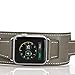 Valkit Bands Compatible with Apple Watch Band 38mm 40mm 42mm 44mm, Genuine Leather Strap Replacement Wristband with Metal Adapter Clasp for Men Women iWatch Series SE 6 5 4 3 2 1, Cuff - Brownness