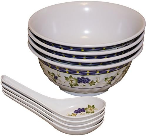 Chef Miso Set of 4 Soup Bowls and Spoons - White 8 oz by Chef Miso