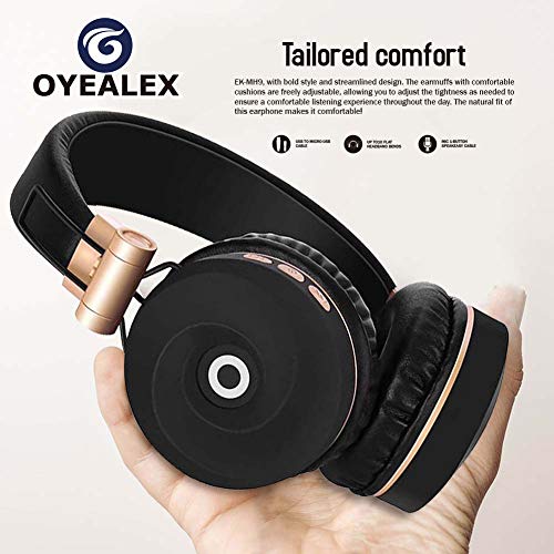 EK-MH9 Bluetooth Headset Extra Long Standby [Wireless Headset] for Outdoor/Sports/Game/Music High Fidelity, Active Noise Cancelling Headphones (Gold)