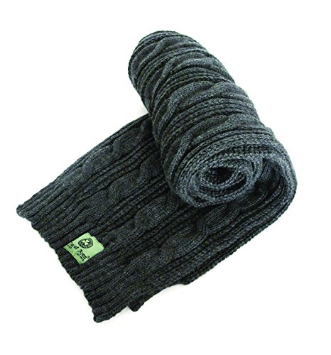 Man Of Aran Men's Cable Knit Scarf, Dark Grey Colour Man Of Aran Men's Cable Knit Scarf, Dark Grey Colour