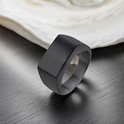 MYNENEY Stainless Steel Square Shape Signet Style