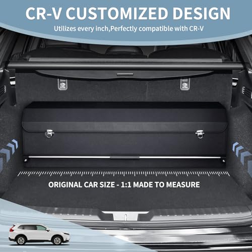 XCF Car Trunk Organizer, Waterproof Leather Trunk Organizer with Lid and Stable Handle, Storage Compartment for Packaging, SUV Accessories/Car Organizer(Black, 101 * 29 * 31 cm)
