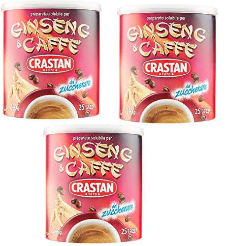 3x Crastan Ginseng und Kaffee Instant Kaffee Bohnenkaffee 200 gr 25x Tassen