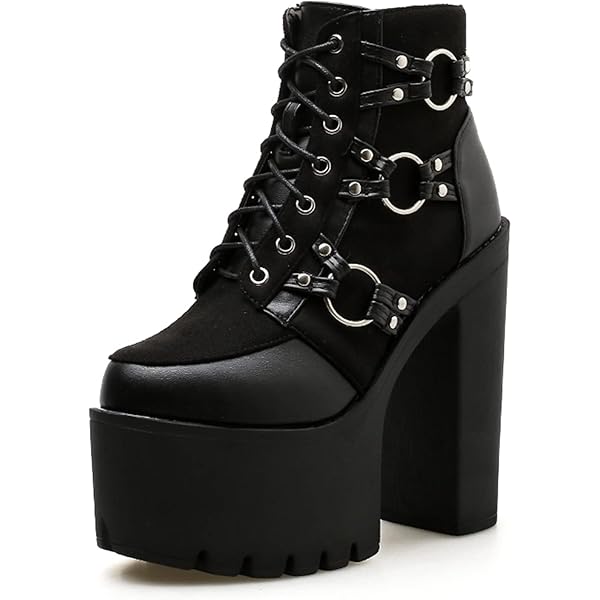 Amazon.com | RYNKOMA Women'S Leather Stitching Platform