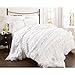 Lush Decor Belle 4 Piece Comforter Set, King, White