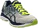 ASICS Men's Gel Nimbus 18 Running Shoe, Silver/Ink/Flash Yellow, 9.5 2E US