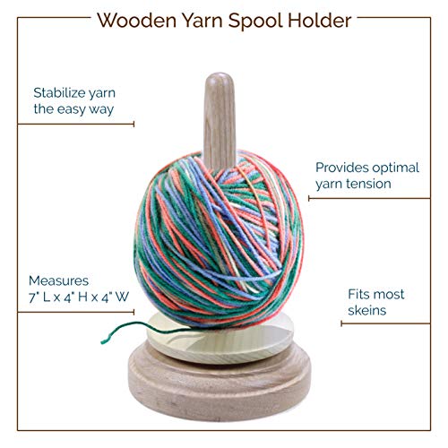 2 Wood+Yarn+Holder+Twirling+Mechanism