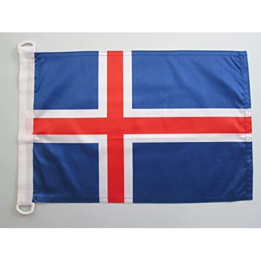 AZ FLAG - Iceland Nautical Flag - 18'' x 12'' - For Outdoor and Boat - Icelander Banner Knitted Polyester with Two Plastic Rings - Vivid Colors - 12x18 in - 45x30 Cm — image 1