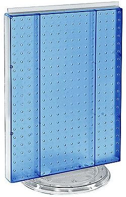 16" W X 20" H Blue Counter Top Rotating Pegboard Tower Display Unit