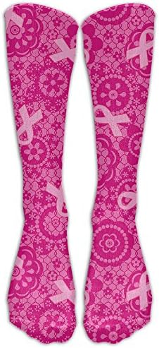 Breast Cancer Red Ribbon Fashionable Highly Elastic For Man Or Women Knee High Socks Knee-high Socks Soccer