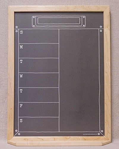 Black "Industrial Chalkboard" Weekly Dry Erase Wall Calendar - Faux Chalkboard White Board