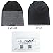 LETHMIK Duotone Knit Beanie Cap Unisex Slouchy Acrylic Winter Hat with Warm Polar Fleece Lining Mix Grey