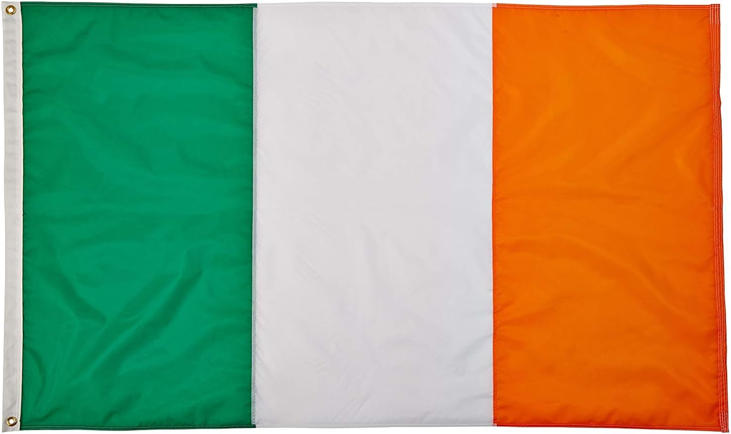Ireland Flag 3x5 FT, Irish Flags with Sewn Stripes (Not Print), Canvas Header & Brass Grommets, Vivid Color, Triple Stitching, 100% High-Grade Nylon for All-Weather Outdoor Display