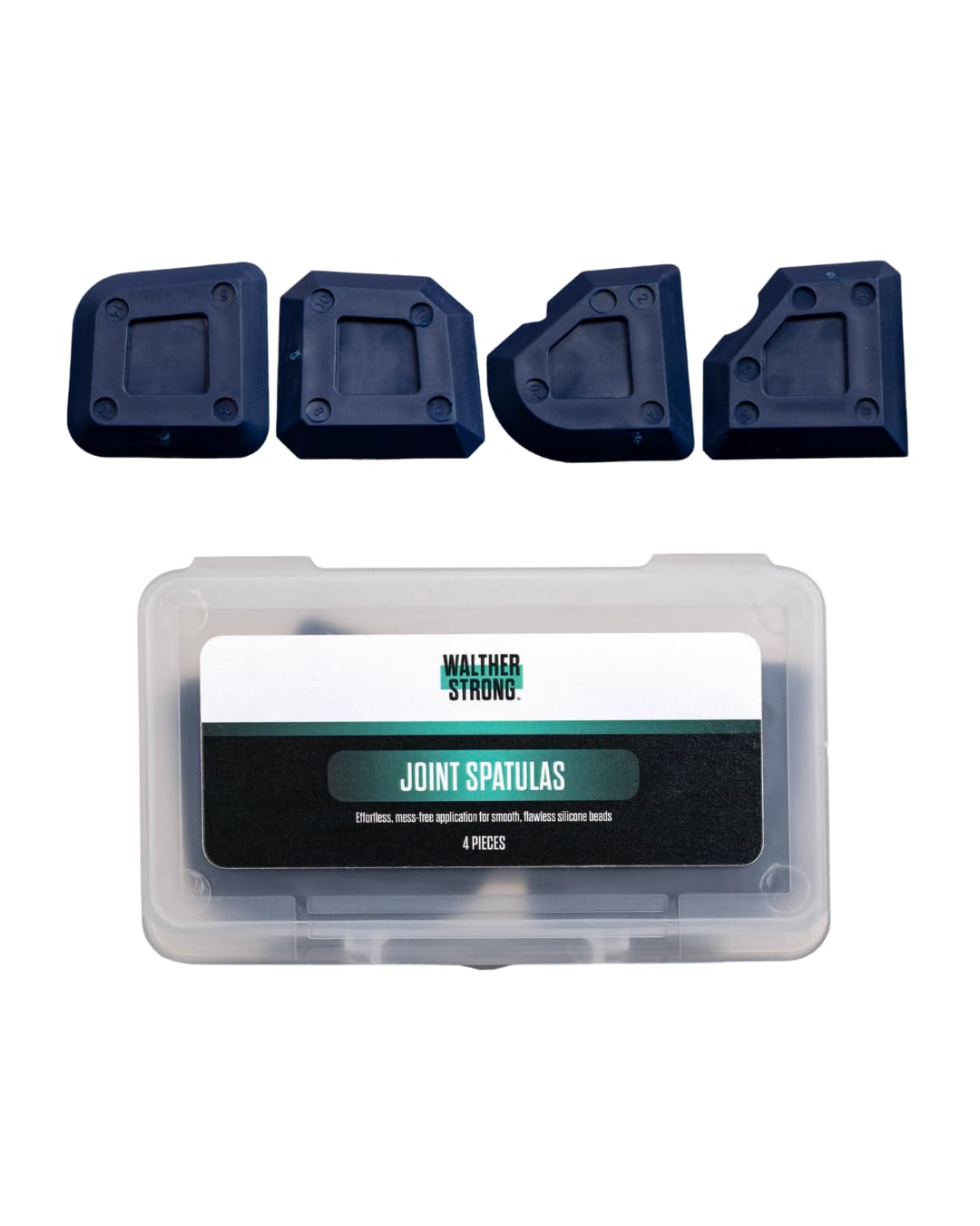 Rilicone Joint Spatulas - 4-Piece Silicone Tools for Mastic, Caulking & Sealant Finishing | Silicon Caulking Tool Kit, Mastic Remover & Grout Finisher | Bathroom & Kitchen Silicone Sealant Applicator