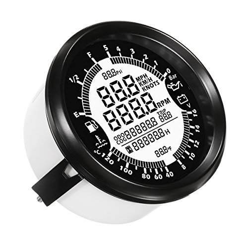 NeDonald 85m 7-in-1 Waterproof GPS Speedometer Tachometer Oil Pressure Water Temp Gauge