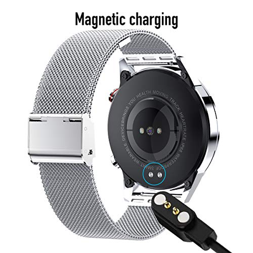 Microwear L16 Bluetooth impermeable Smartwatch Fitness Tracker,Moda,reloj deportivo,Podómetro,Control de Música,Monitor de Sueño,para iOS Android (Plata)