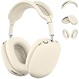 Silicone Case Cover for AirPods Max, Ear Pad Case Cover/Ear Cups Cover/Headband Cover for AirPods Max Headphones, Accessories Soft Silicone Protector for Apple AirPods Max New USB-C (2024) (Beige)