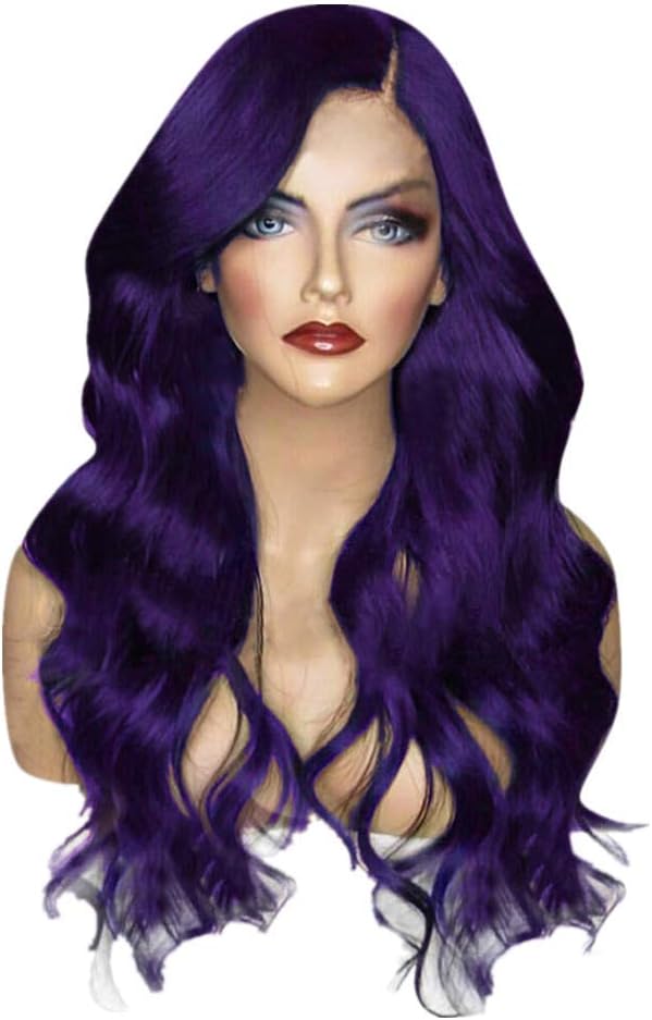 EOWEO Hair Wig,Long Synthetic Lace Wig Long Wavy Wigs Body Wave Women's Heat Resistant Hair
