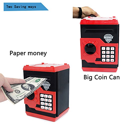 APUPPY Cartoon Password Piggy Bank Cash Coin Can,Electronic Money Bank,Birthday Gifts Toy Gifts for Kids (Black)