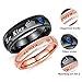 Fate Love Jewelry 2Pcs Matching Set Stainless Her Queen & His King Black/Rose Gold Couple Rings Bands, Love Gift