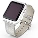iiteeology Compatible with Apple Watch Band Women Girls, Genuine Leather Sparkly Bling Glitter iWatch Band for Apple Watch SE Series 7 6 5 4 3 2 1, Silver 38mm/40mm/41mm