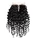 Sent Hair Curly Wave Lace Closure Brazilian Human Hair Unprocessed Hairpieces with Baby Hair Middle Part Natural Color 8 inch
