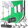 Neewer 2.6M x 3M/8.5ft x 10ft Background Support System and 800W 5500K Umbrellas Softbox Continuous Lighting Kit for…