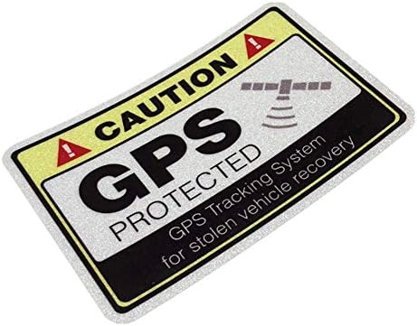 DXYMOO 4PCS Motocross Bike Warning Caution Stickers GPS Protects Alarm Track System Vehicle Bumpers 10x6.5cm