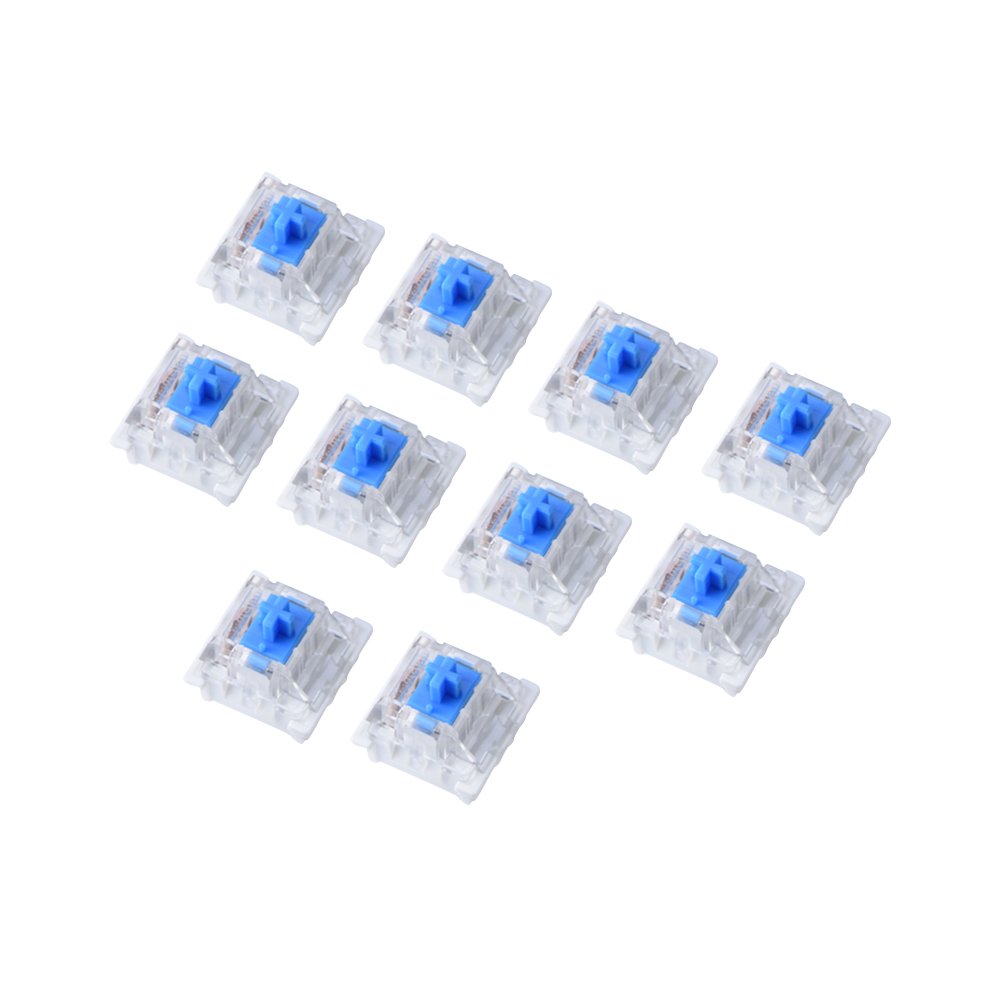 Topiky 10-Pack Mechanical Keyboard Blue Switches Plate-Mounted for GATERON RGB Series Gaming Keyboards - Custom RGB Compatible Mechanical Switches