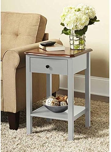 Wooden Side or End Table with Multiple Colors (Gray)