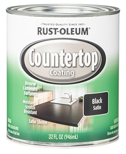 Rust-Oleum 263209 Countertop Coating, 32-Ounce, Black Satin.