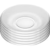 WHJY 6 pcs Clear Glass Plates, 4.5 inch Glass Plate Set, Small Dessert Plates Tea Plates Bulk