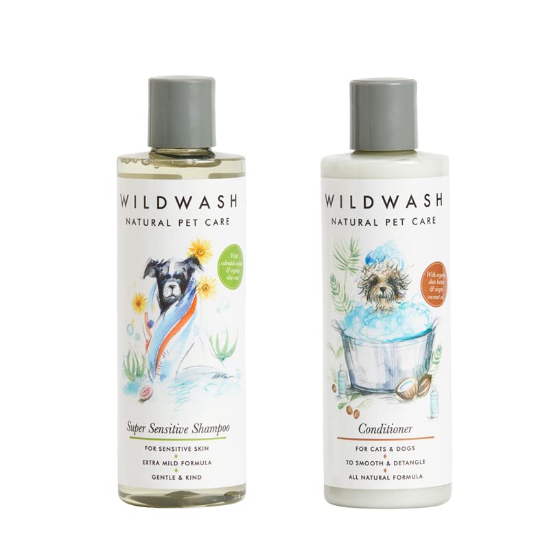 Super Sensitive Shampoo 250ml and Conditioner for Sensitive Skin 250ml Set - Shea Butter and Coconut to Hydrate and Soothe, Detangling Qualities - Natural, Sulphate and Paraben-Free for Sensitive Skin