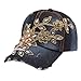 BCDshop Women Rhinestone Flower Baseball Cap Summer Lady Blue Retro Denim Hats (C)