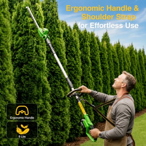 TaskStar 20V Pole Hedge Trimmer Cordless with Handle & Shoulder Strap 8.5ft photo 11