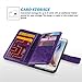 ULAK S6 Case, Galaxy S6 Case, S6 Wallet Case, Luxury Fashion PU Leather Case Magnet Wallet Folio 9 Card Multi-Slots Flip Cover for Women for Samsung Galaxy S6 (Purple)