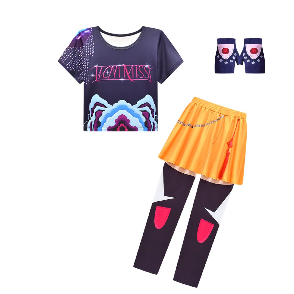 Photo 1 of ROSEZUZU Stage Outfit Pop Singers Clothes Set Top and Pants and Gloves for 4-14 Years