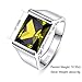 BONLAVIE 10ct Mens Peridot Ring 8 * 12mm Square-Cut Vintage Solitaire Ring 925 Sterling Silver Mens Ring August Birthstone Ring Engagement Wedding Bands Ring Size 8