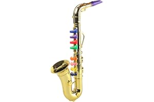 JESSCASDAY Saxophone Toy For Kids With 8 Colored Keys Kids Musical Instruments Ages 6-12 Plastic Saxophone Trumpet Musical Gift Violin Model Ornaments Musical Instrument Stringed Instruments Violin Parts