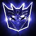 TORCHSTAR Edge Glowing LED Transformers Decepticons Car Emblem - Blue