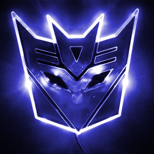 Edge Glowing LED Transformers Decepticons Car Emblem BLUE