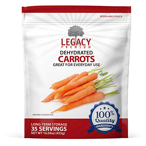 Legacy Essentials Dehydrated Carrots: Long Shelf Life Emergency Survival Vegetables - Great for Camping, Ingredients, Food Storage, More (Quantity 1) - Thumbnail 3