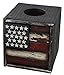 Decorative Rustic Wooden Square Tissue Box Cover - USA American Flag Red White Blue