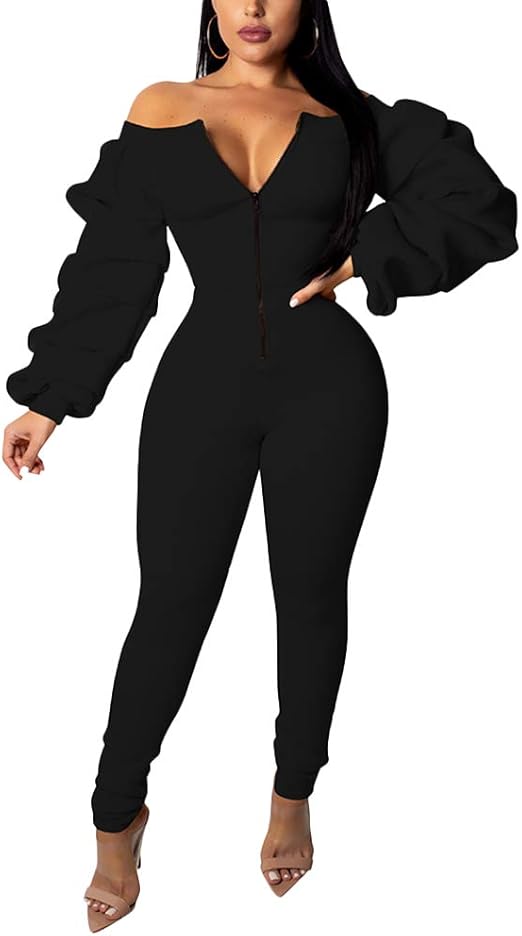 puff shoulder jumpsuit