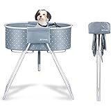 Furesh Elevated Folding Dog Bath Tub and Wash Station for Bathing, Shower, and Grooming, Foldable and Portable, Indoor and Ou