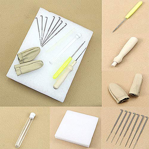 Sewing Leathercraft Tools & Supplies,dezirZJjx Felting Starter Kit,Useful Felting Starter Kit Wool Felt Hand Tool Mat Needles DIY Craft Accessories