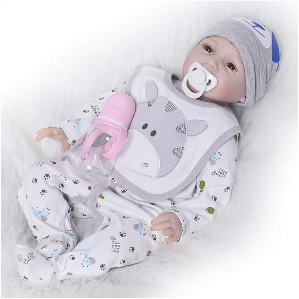 ZELY Realistic 22 Inch Reborn Dolls Baby Newborn Toddler Eyes open boys Soft Silicone Vinyl Toys Birthday Xmas Gifts Magnetic